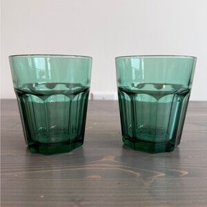 2 x IKEA Pokal green glasses